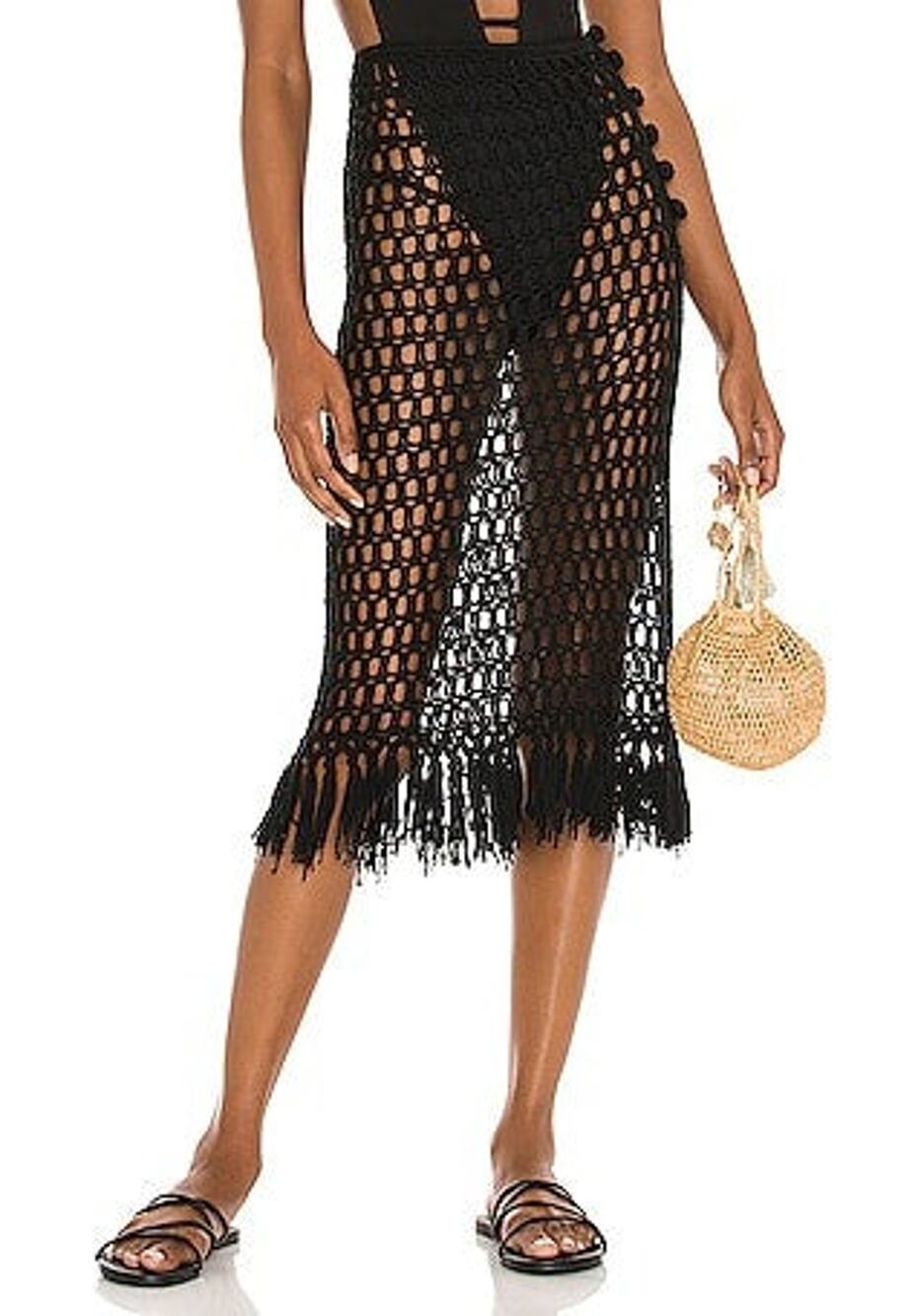 Superdown Misty Crochet Midi Skirt - S